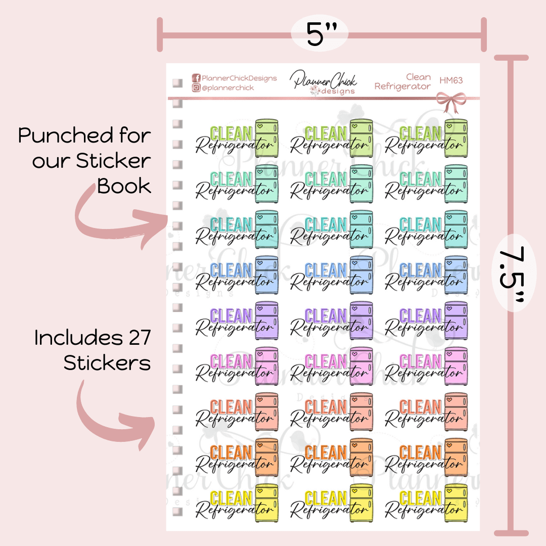 Clean Refrigerator Planner Stickers