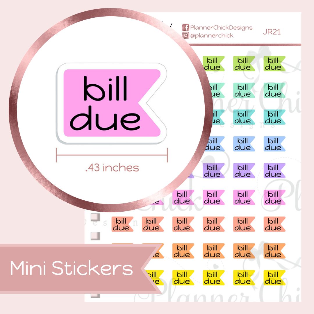 Mini Stickers ~ Bill Due Flags