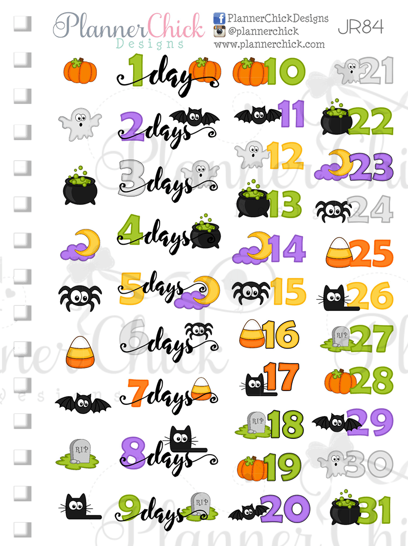 Mini Stickers ~ Halloween Countdown