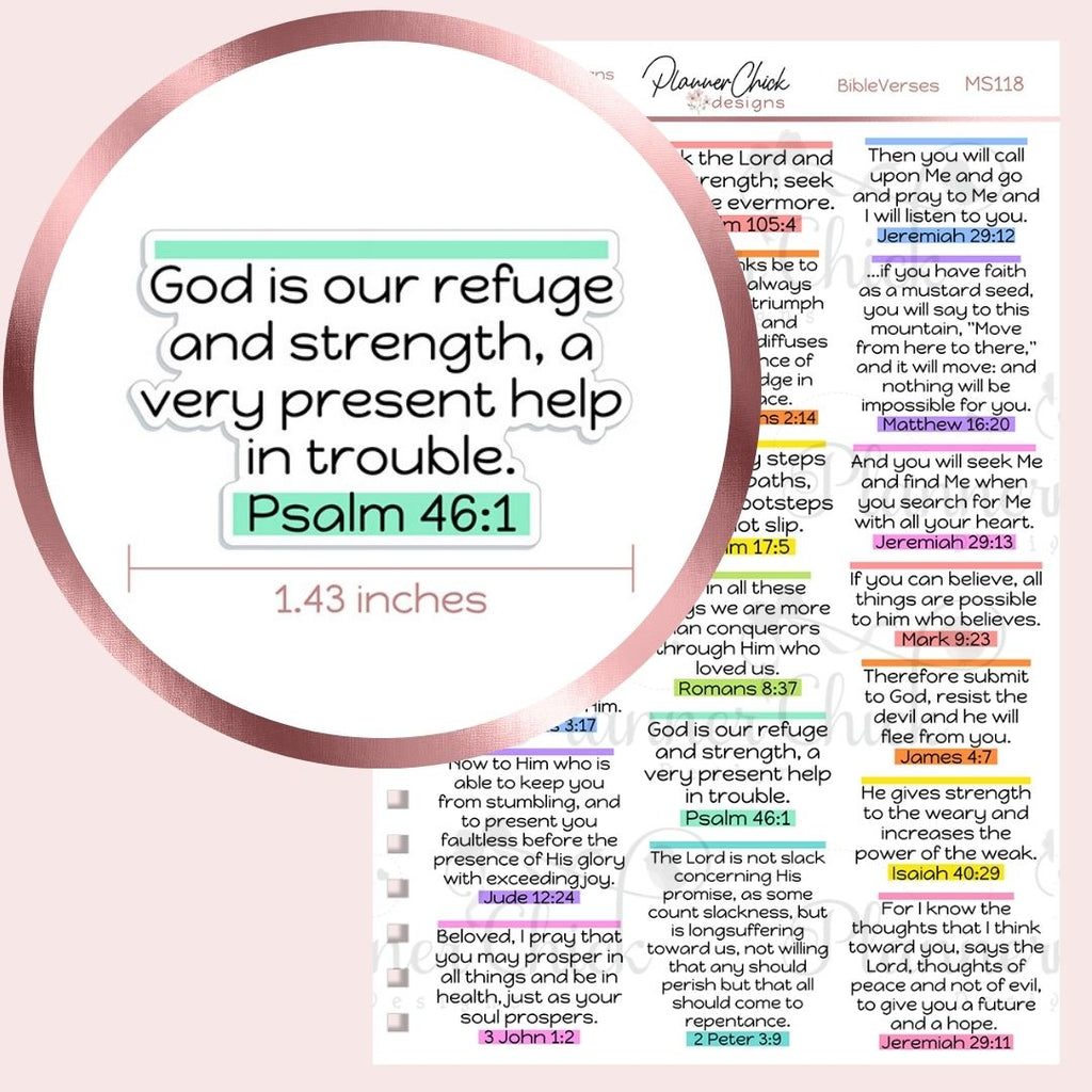 Christian Bible Verses and Scriptures Planner Stickers (MS-043)