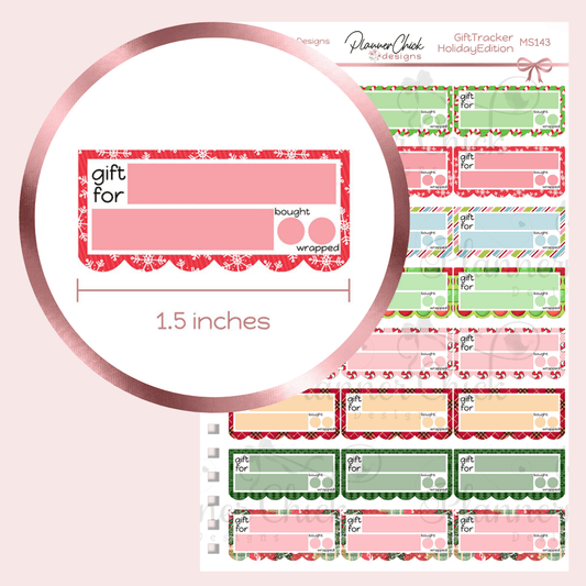 Gift Tracker Planner Stickers