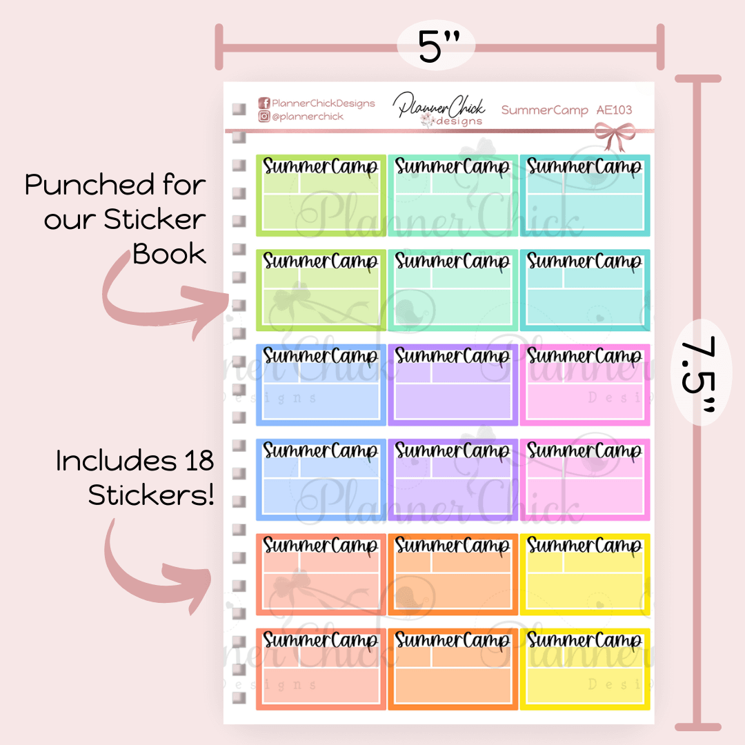 Summer Camp Planner Stickers