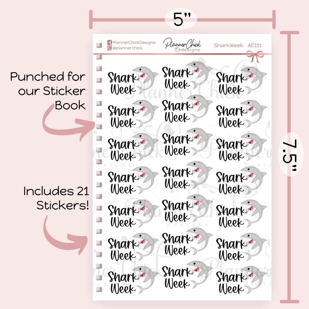 Shark Week Planner Stickers