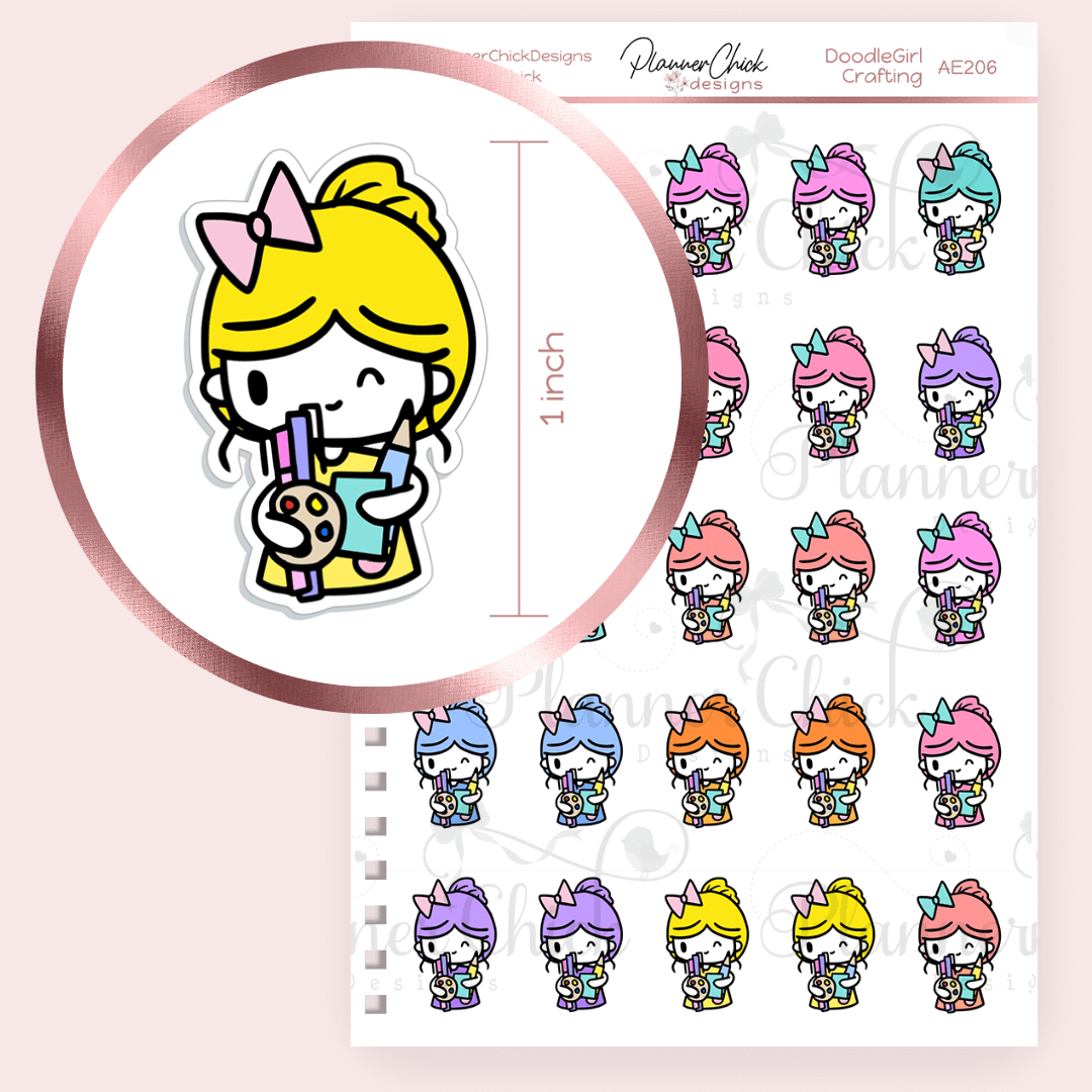 Doodle Girl ~ Creative Planner Stickers