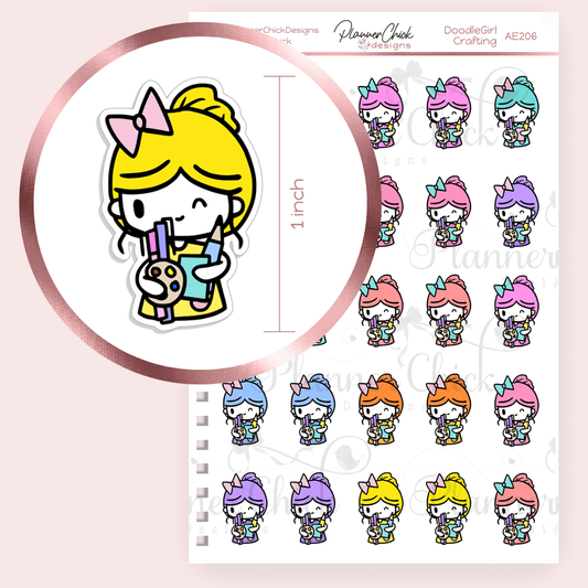 Doodle Girl ~ Creative Planner Stickers