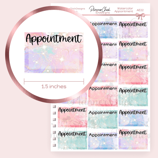 Sparkly Watercolor Appointment Boxes