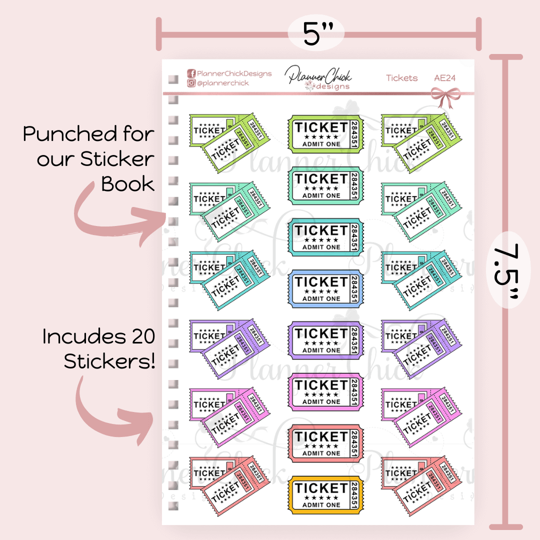 Tickets Planner Stickers