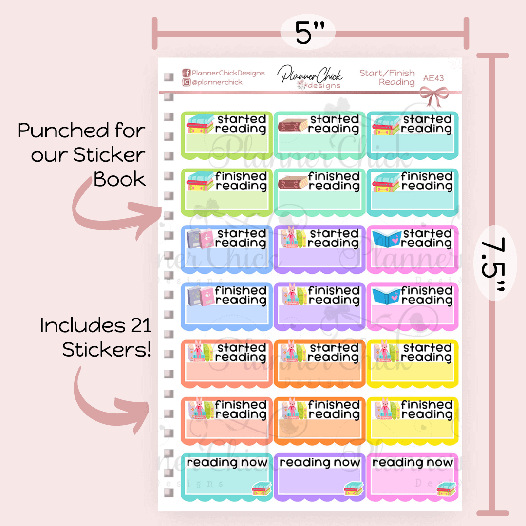 Start/Finish Reading Planner Stickers