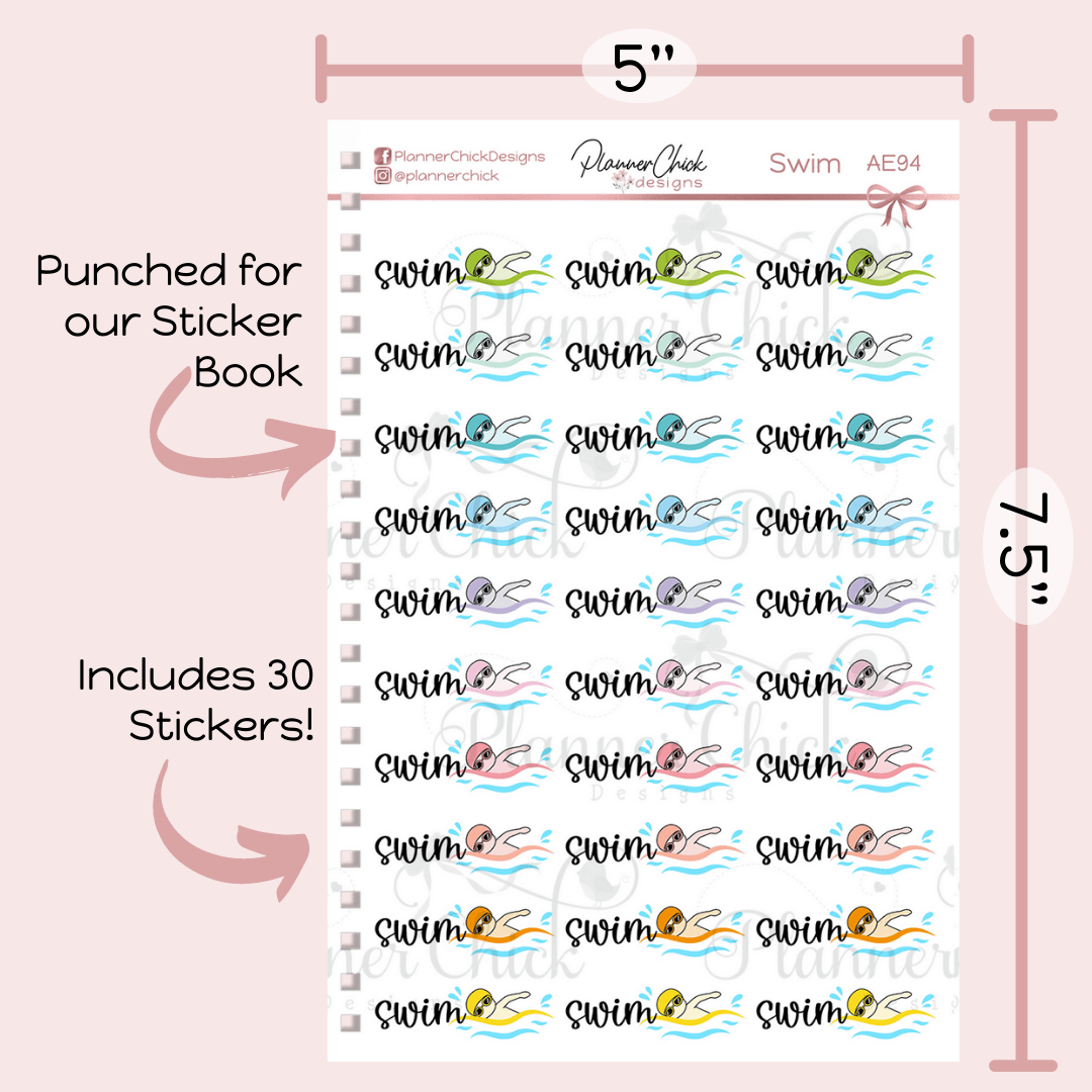 Swim Planner Stickers