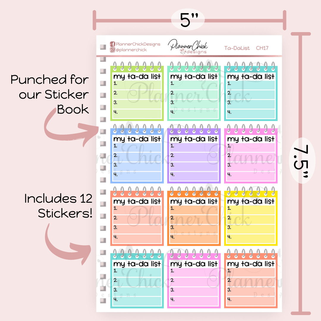 Ta-Da List Planner Stickers