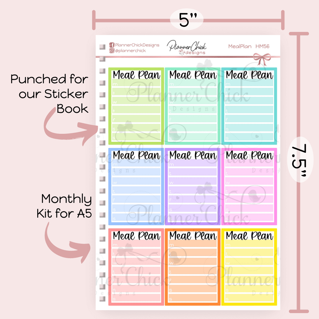 Meal Plan Sidebar Stickers