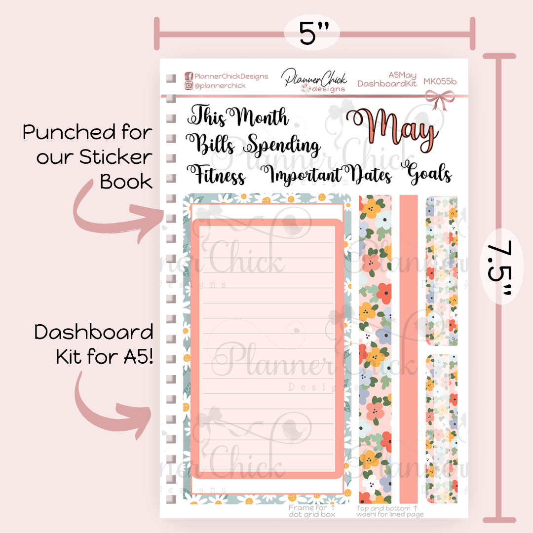 Monthly & Dashboard Kits ~ May Flowers (for May)