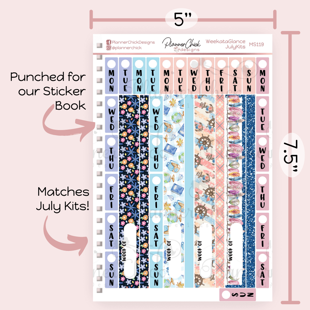 A5 Week-at-a-Glance Kit ~ July