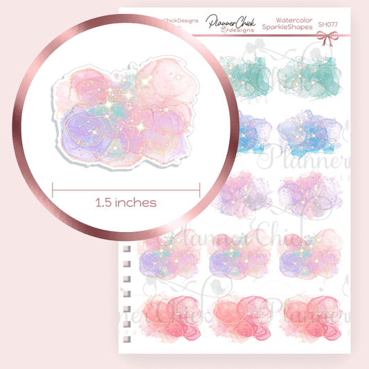 Sparkly Watercolor Splotches